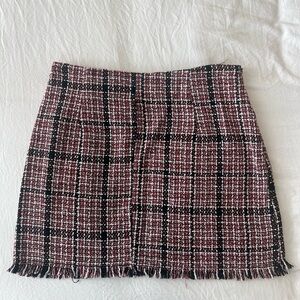 Plaid Tweed Skirt